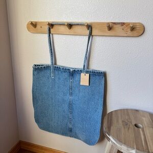Denim Tote Bag - Blue Womens Shoulder Bag Hand Sewn By Me